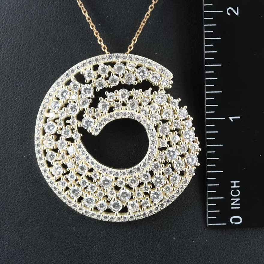 Sterling CZ Spiral Necklace