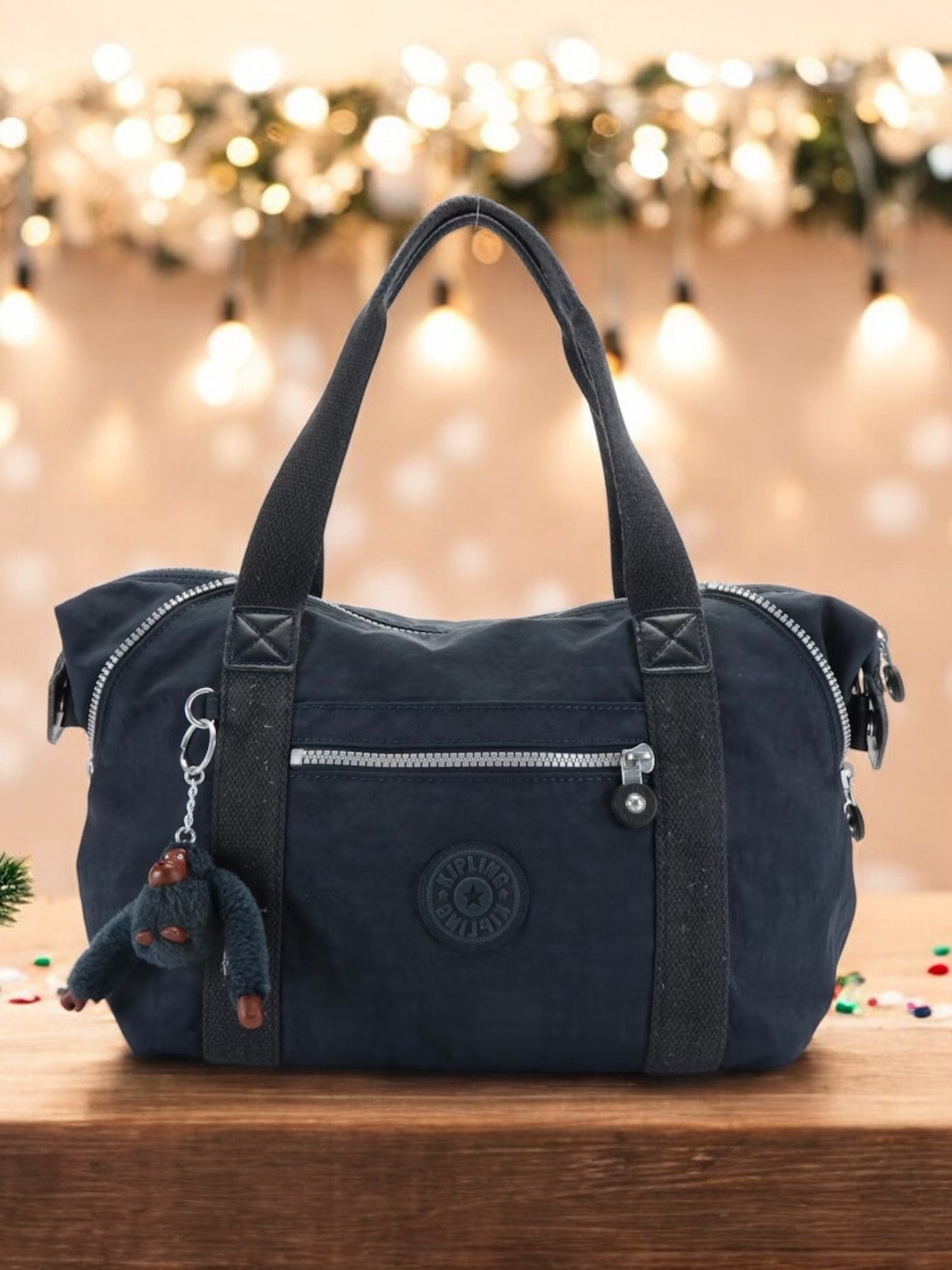 Kipling Art Mini Indigo Canvas Shoulder Bag