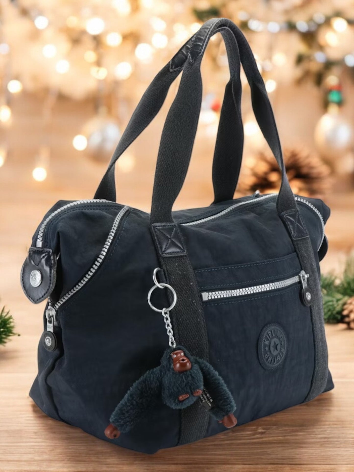 Kipling Art Mini Indigo Canvas Shoulder Bag