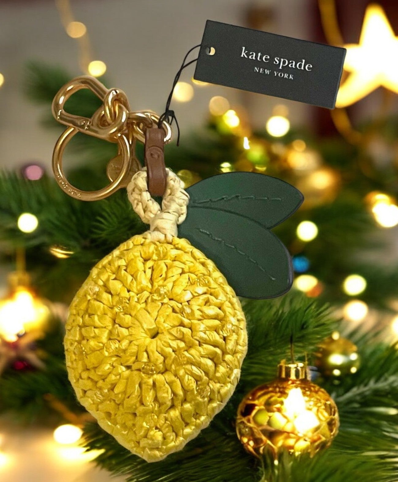 NWT/Vintage Kate Spade Gold Lemon Key Chain