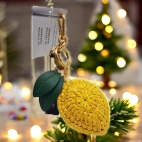 NWT/Vintage Kate Spade Gold Lemon Key Chain