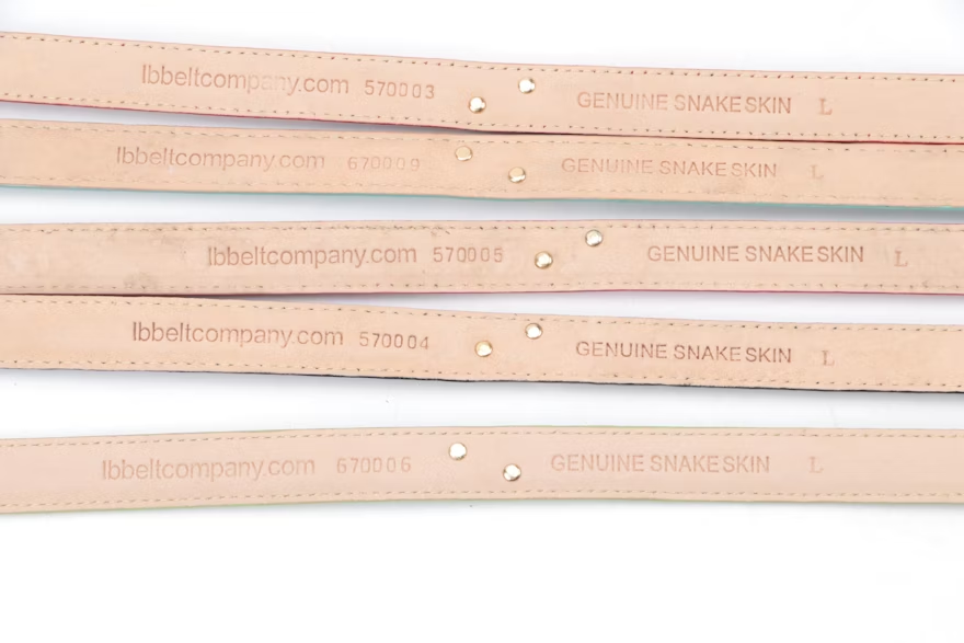 L. B. Belt Company Snakeskin Belt Quartet (L)