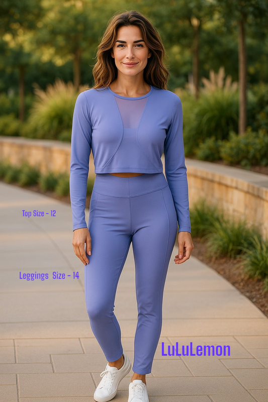 NWOT lululemon Lavender Mesh Panelled Training Long Sleeve Shirt w/Pants (SET)