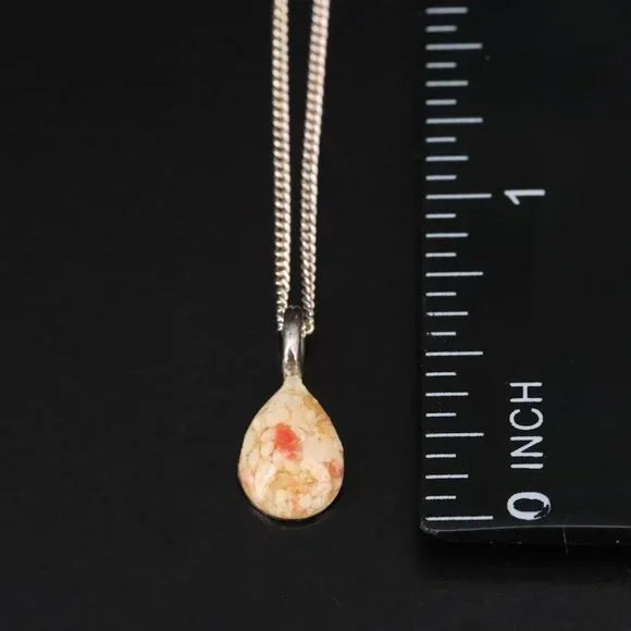 Sterling Chip Stone Pendant Necklace