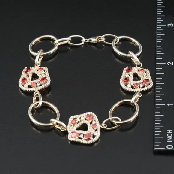 Ruby Red - Sterling CZ Bracelet