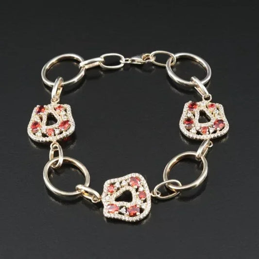 Ruby Red - Sterling CZ Bracelet