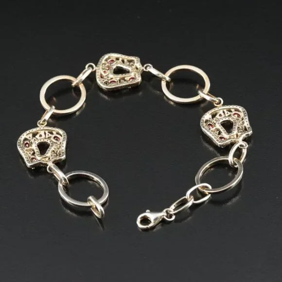 Ruby Red - Sterling CZ Bracelet