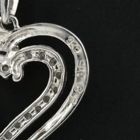 Sterling Diamond Heart Pendant