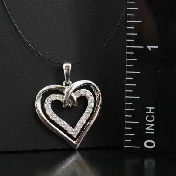 Sterling Diamond Heart Pendant