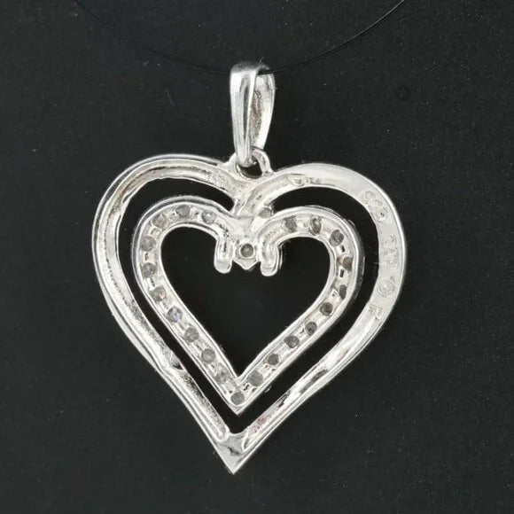 Sterling Diamond Heart Pendant