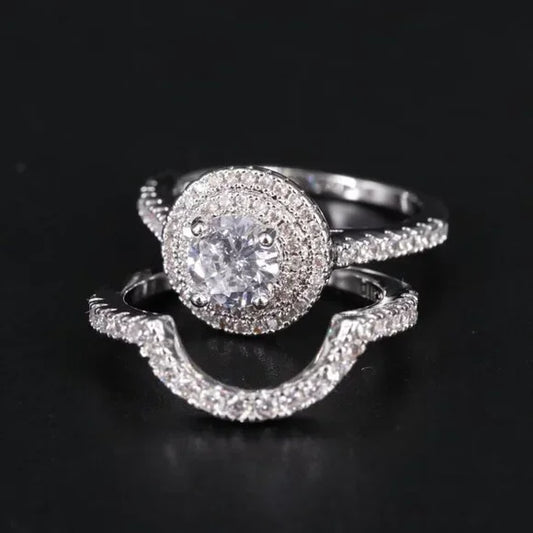 Beautiful CZ Ring and Enhancer Band-75086