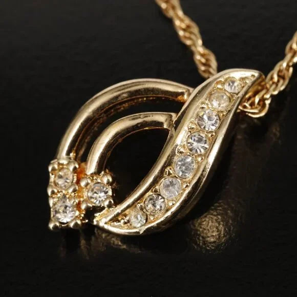 Christian Dior Rhinestone Pendant Necklace