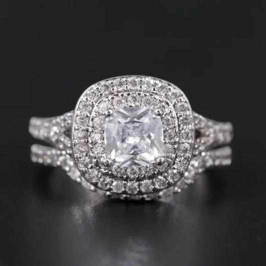 Beautiful CZ Ring & Enhancer Band-77096