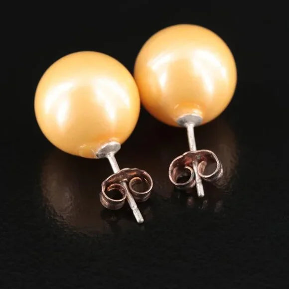 Vintage Beautiful - Sterling Faux Pearl Earrings - 32925