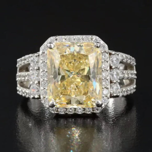 Beautiful Yellow Stone - Sterling CZ Ring