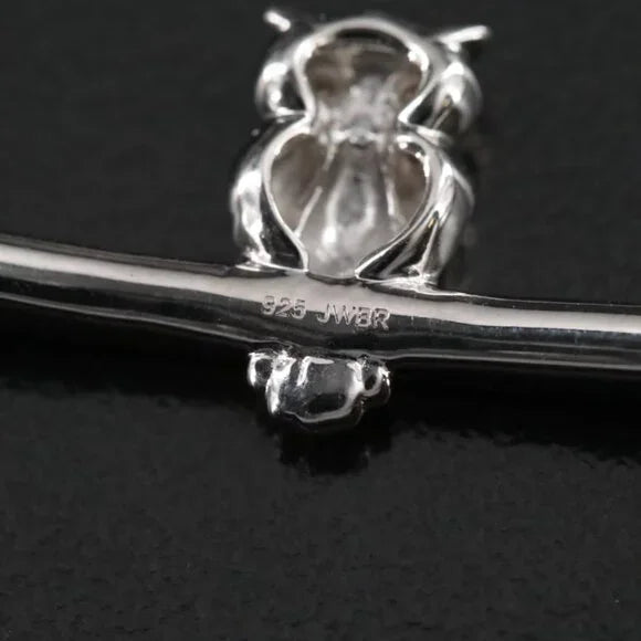 Beautiful Sterling Diamond Owl Bolo Bracelet