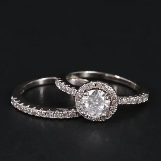 Beautiful CZ Ring and Band-23532