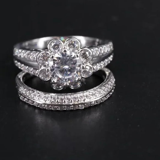 Beautiful Flower - CZ Ring/Enhancer Band - 75754