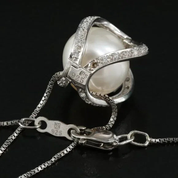 Beautiful - Sterling Pearl and CZ Necklace