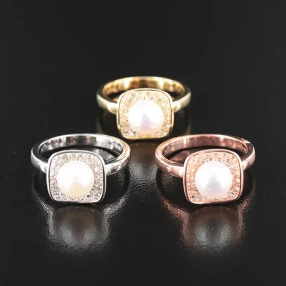 Beautiful - Sterling Pearl and Topaz Rings (3 Colors to Choose From) 97615