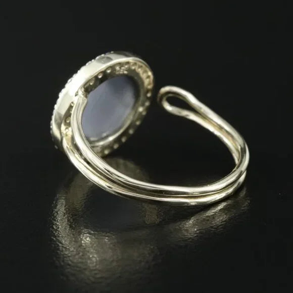 Vintage Beautiful - Sterling Cat's Eye and CZ Ring