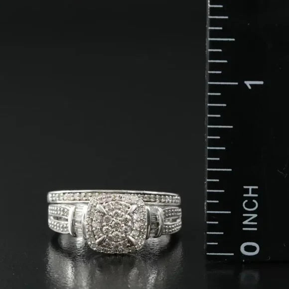 Vintage Beautiful - Sterling 0.51 CTW Diamond Ring Set - 49070