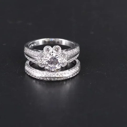 Beautiful CZ Ring and Enhancer Band-75829