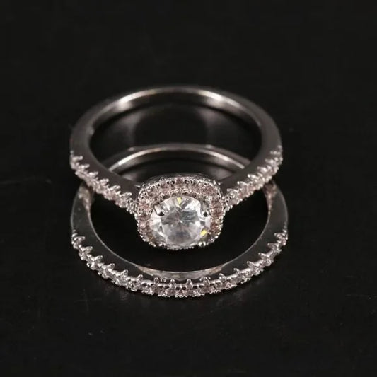 Beautiful Vintage CZ Ring Set-23481