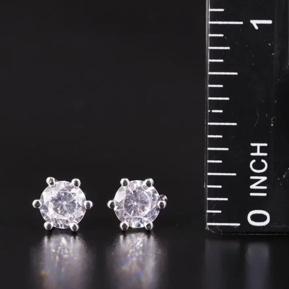 Beautiful Sterling CZ Stud Earrings-86751