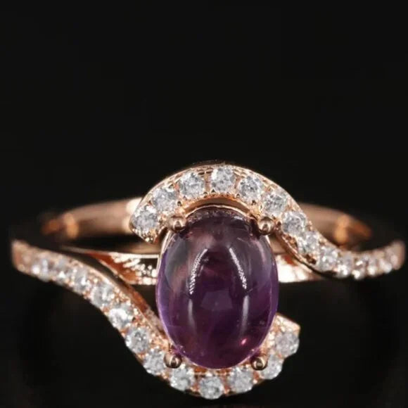 Sterling Amethyst and Cubic Zirconia Ring-22751