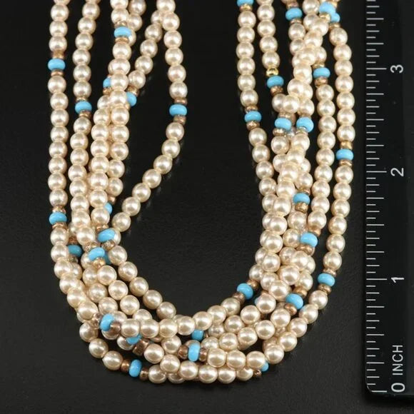 Joan Rivers Faux Pearl and Glass Bead Torsade Necklace