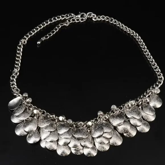 Rhinestone and Metal Bib Necklace