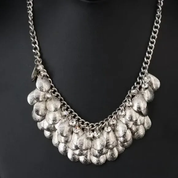 Rhinestone and Metal Bib Necklace