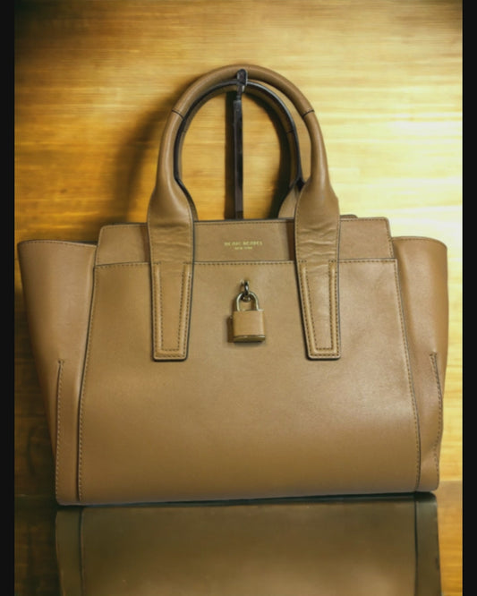 Authentic Henri Bendel Lex Padlock Tan Tote