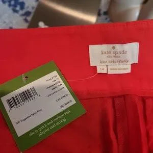 Kate Spade Scenic Route Crop Wide Leg Pants 14- New Women | Color: Red |