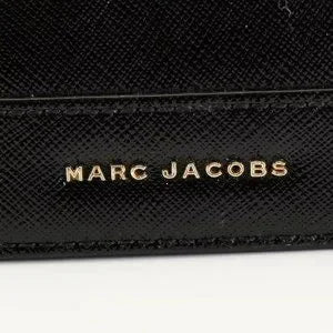 Marc Jacobs Black Textured Leather Compact Bifold Wallet