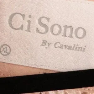 Ci Sono by Cavalini Jacket Cream Faux Leather Sz XL