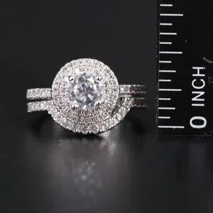 Beautiful CZ Ring and Enhancer Band-75086