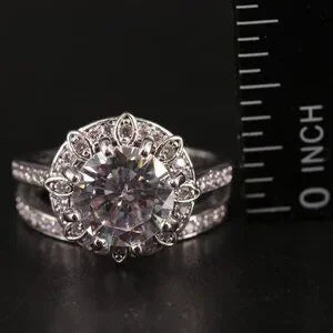 Beautiful Vintage CZ Ring Set-23614