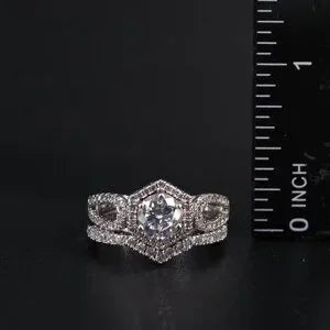 Beautiful - Cubic Zirconia Sterling Ring Set-30551