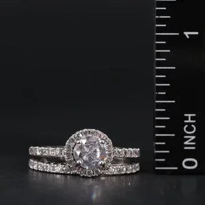 Beautiful White CZ Brass Ring and Band-15842