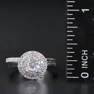 Beautiful Cubic Zirconia Ring Set-34246