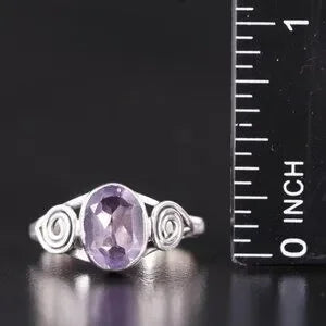 Beautiful Vintage Sterling Amethyst Ring-56570