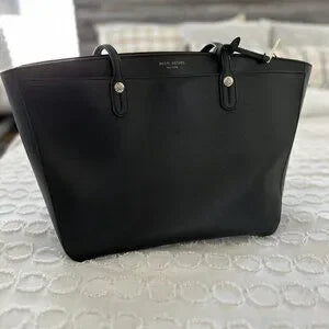 HENRI BENDEL Black Leather Large Shoulder Tote Bag