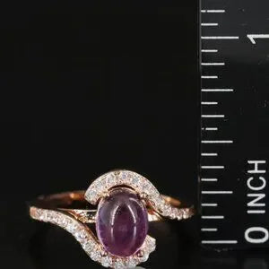 Sterling Amethyst and Cubic Zirconia Ring-22751