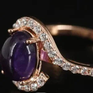 Sterling Amethyst and Cubic Zirconia Ring-22751